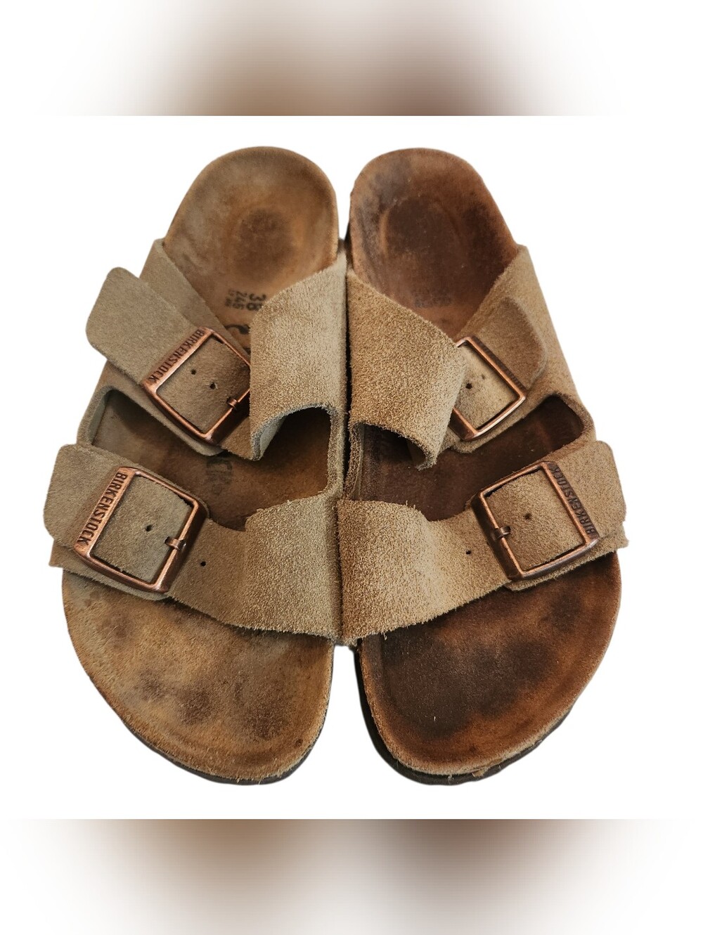 Birkenstock Arizona Suede Double Strap Sandals - Brown